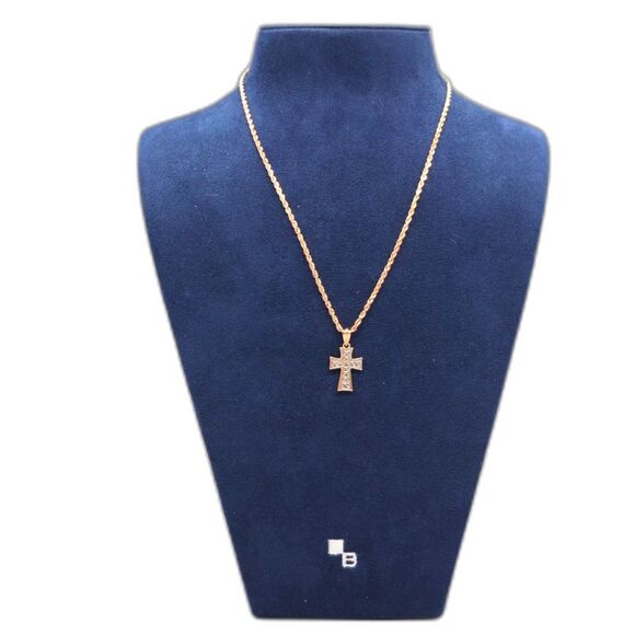 14KT 2-TONE GOLD CROSS 1.70G 14K ROSE GOLD 15